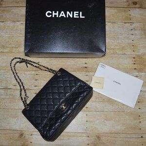 Chanel Classic Caviar Black Flapbag Large …